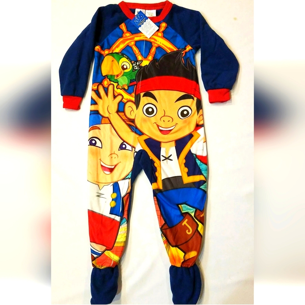 JAKE AND THE NEVERLAND PIRATES Boys Footed Pajamas BLANKET SLEEPER 3T
